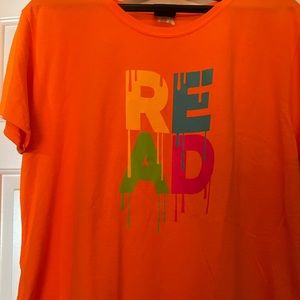 2XL Orange READ t-shirt NWOT